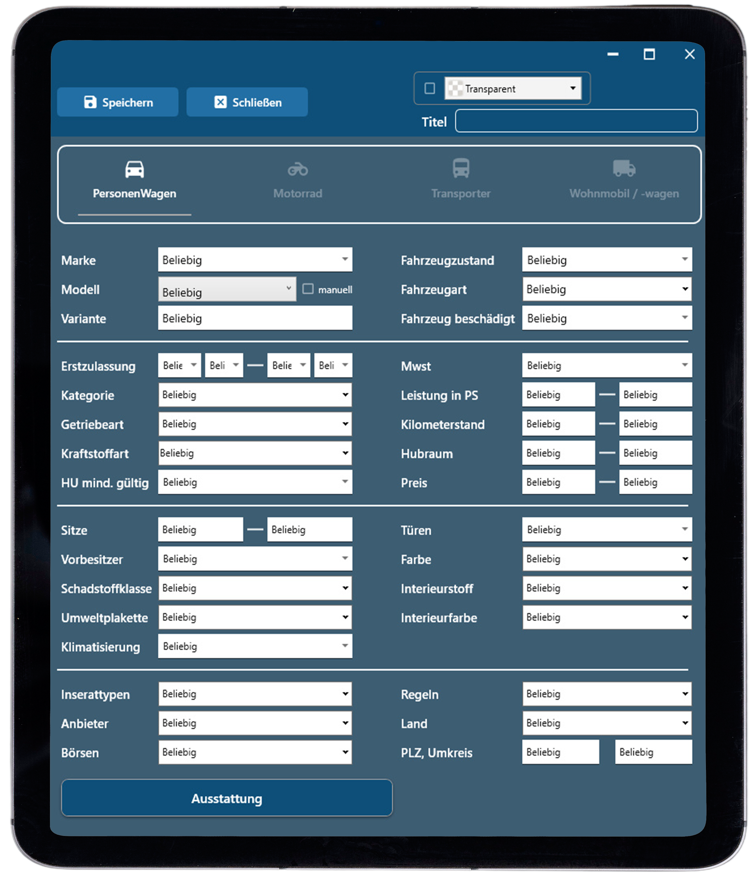 Software für Autosuche